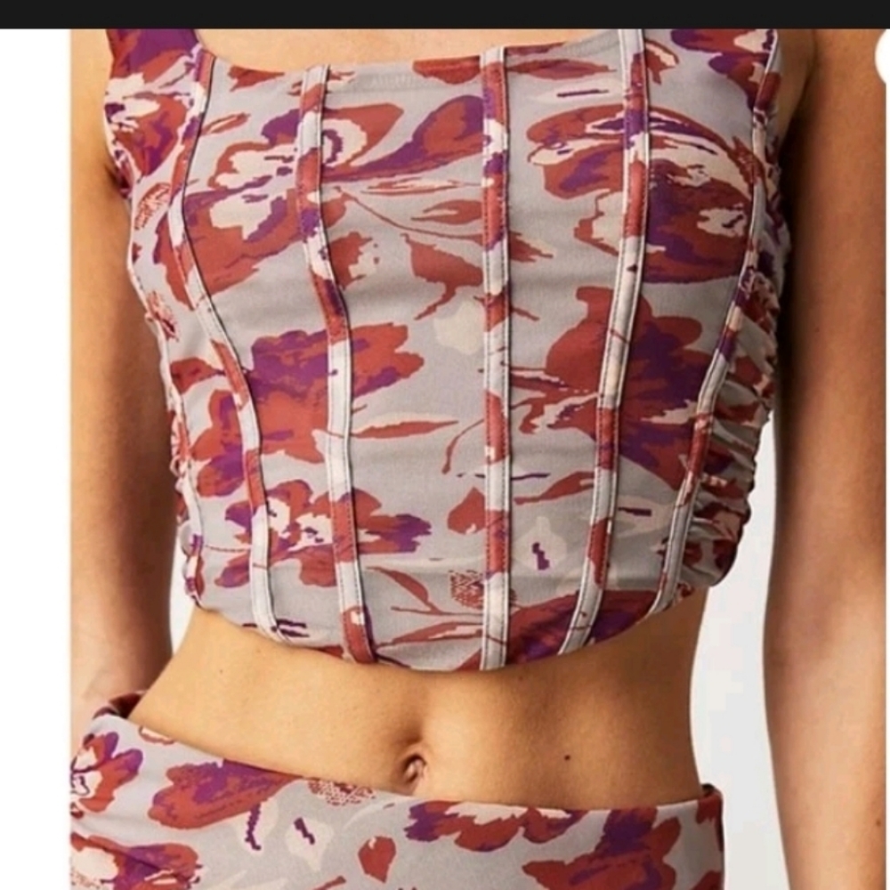 Free People Multicolor Floral Crop Top